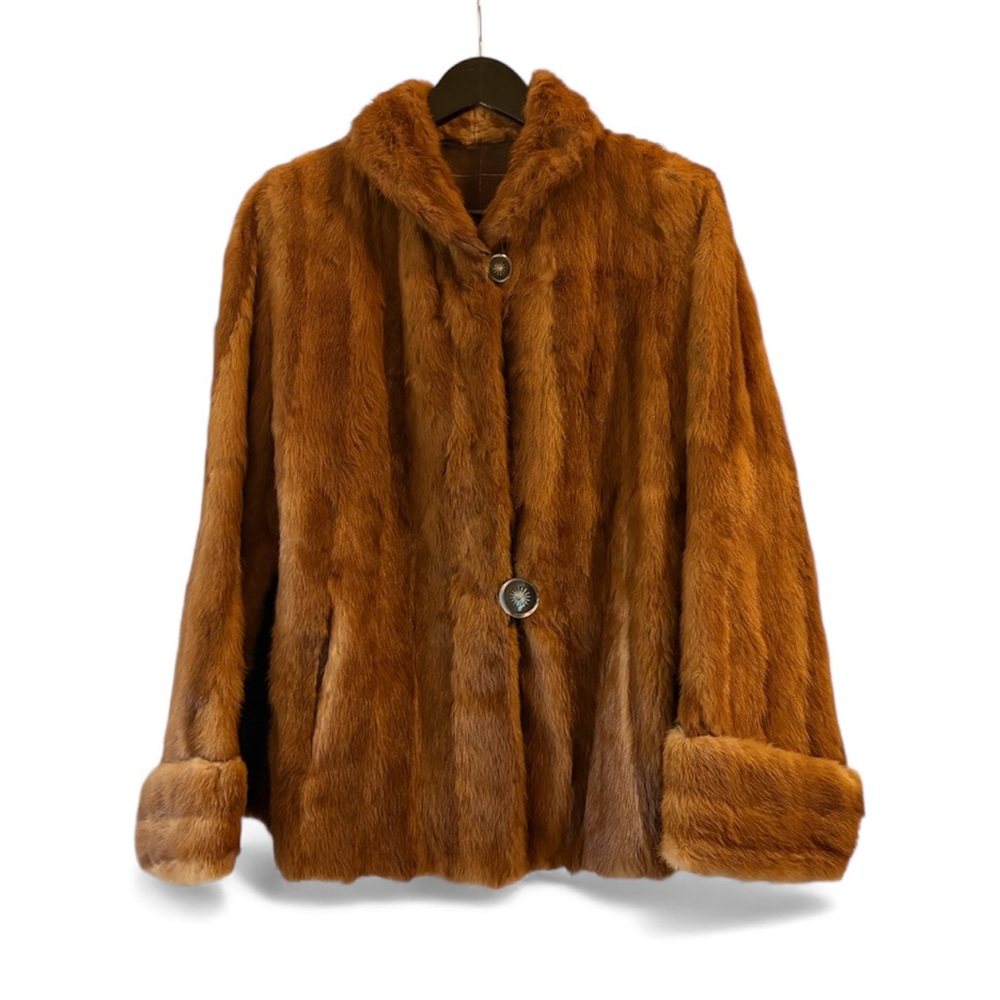 Vintage 1960s Mink Fur Coat – Chestnut Brown-Mid length-M/L